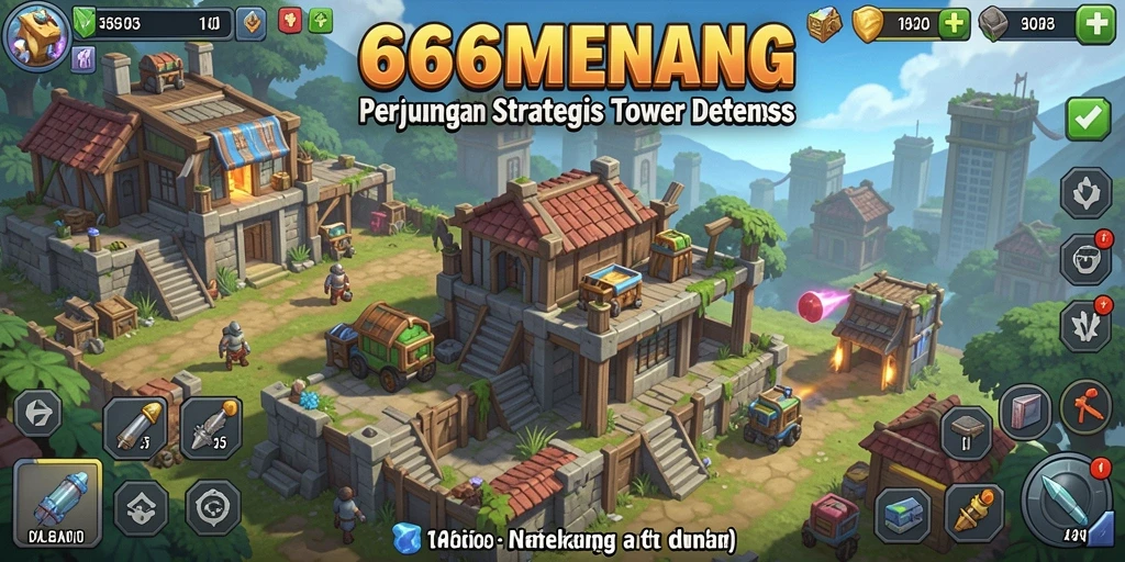 Screenshot gameplay strategi menegangkan dalam Tower Defense.