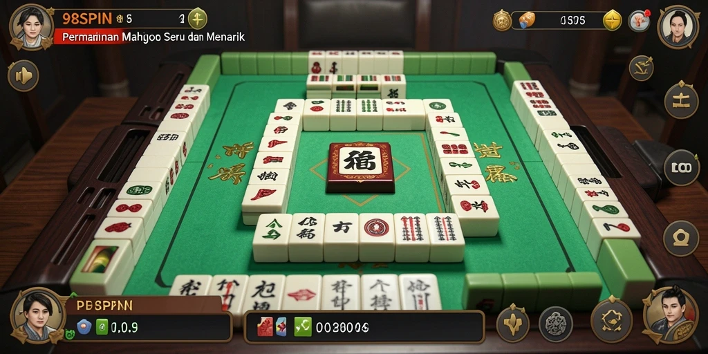 Tampilan screenshot utama gameplay 98SPIN yang menampilkan Mahjong seru.