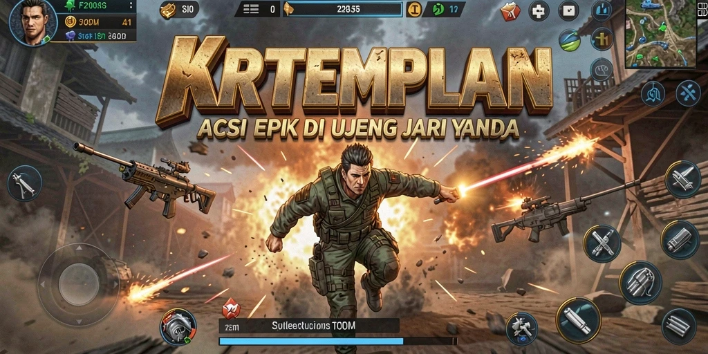 Screenshot F200M menunjukkan aksi seru dalam pertempuran.