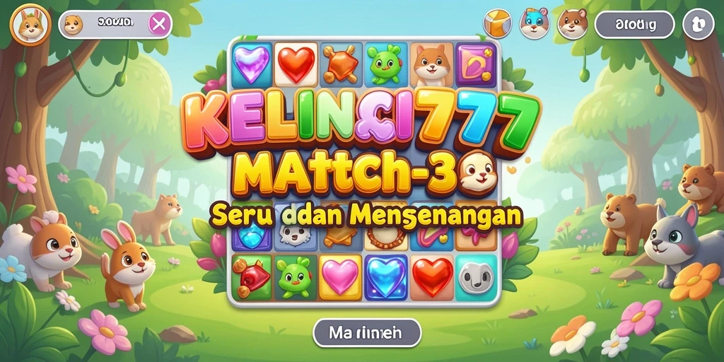 Tampilan gameplay KELINCI777 dengan elemen Match-3 yang menantang.