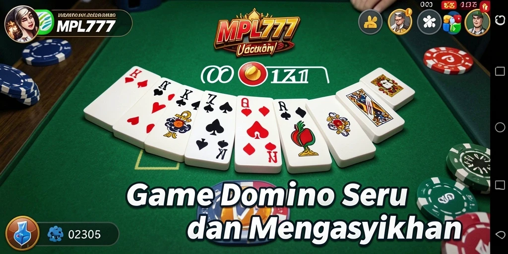 Screenshot utama MPL777 menampilkan gameplay Domino yang menarik dan kompetitif.