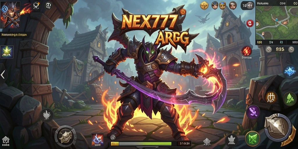 Tangkapan layar gameplay NEX777 dengan aksi seru di arena pertarungan.