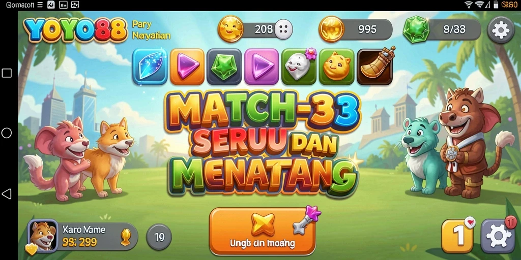Tampilan gameplay seru dan menantang dari YOYO88.